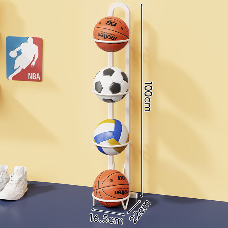 Multi-Tier Vertical Sports Ball Storage Rack with Wall-Mount Option