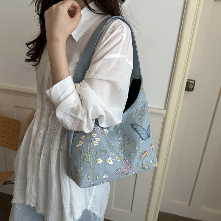 Artistic Embroidered Hobo Bag