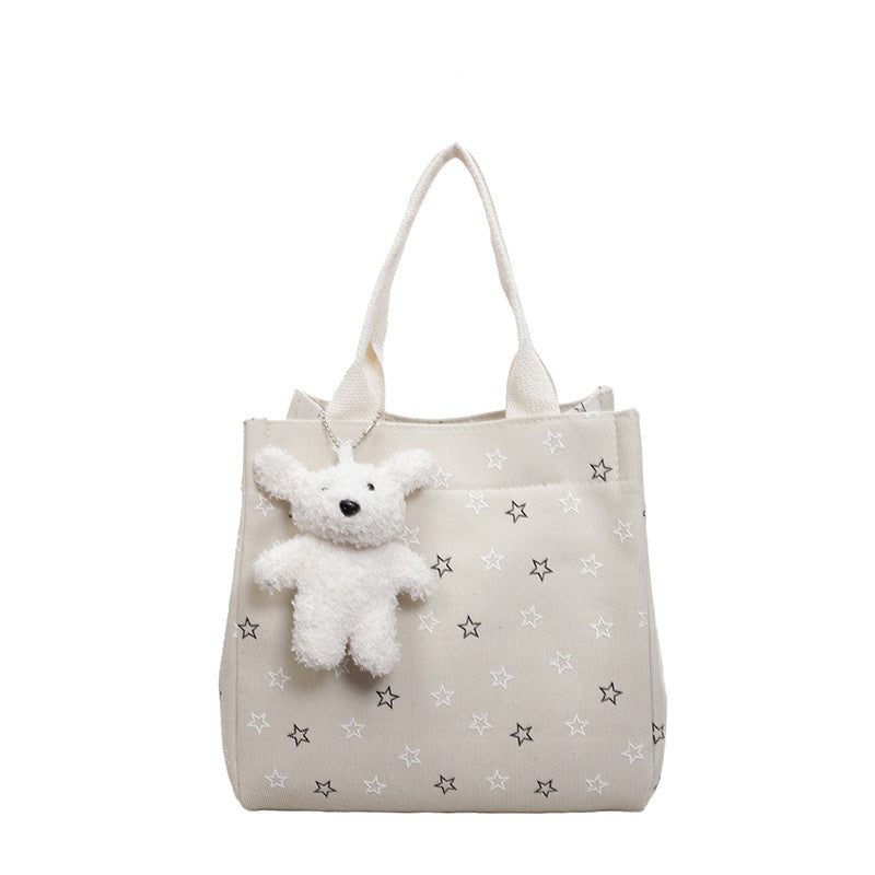 Casual Star-Patterned Mini Tote Bag