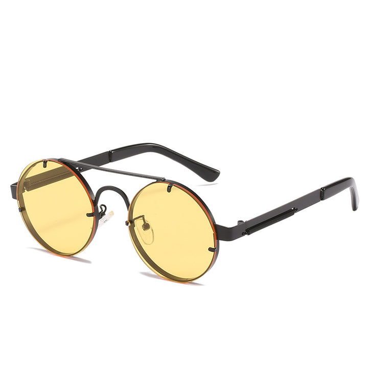 Women's round designer sunglasses with innovative metal frame and protective lenses Kalsten