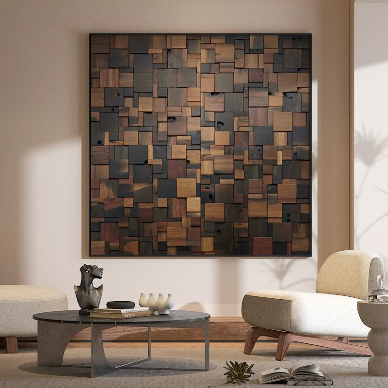 Wooden Cubism Wall Art