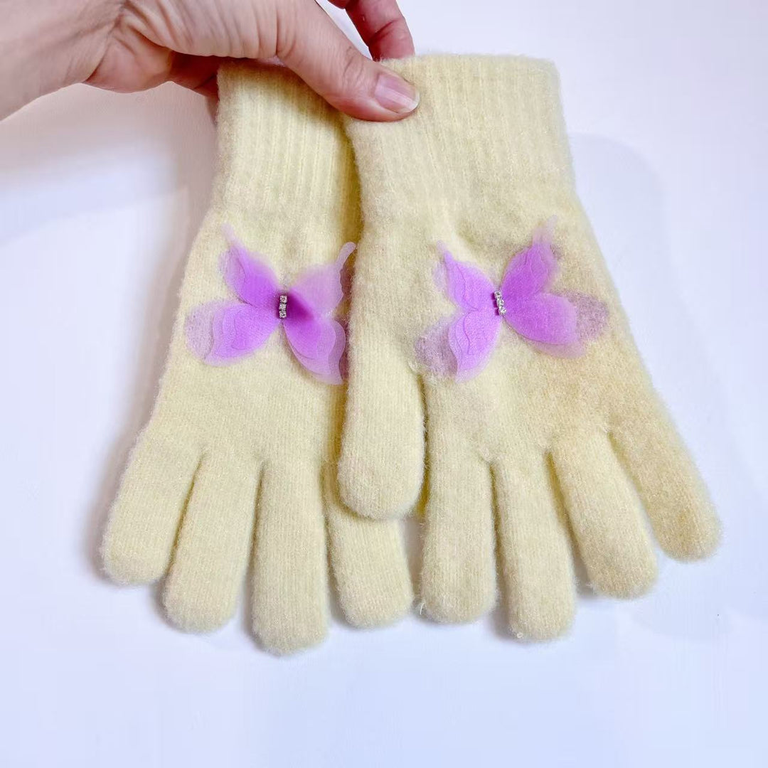 Butterfly Embellished Touchscreen Gloves Kalsten