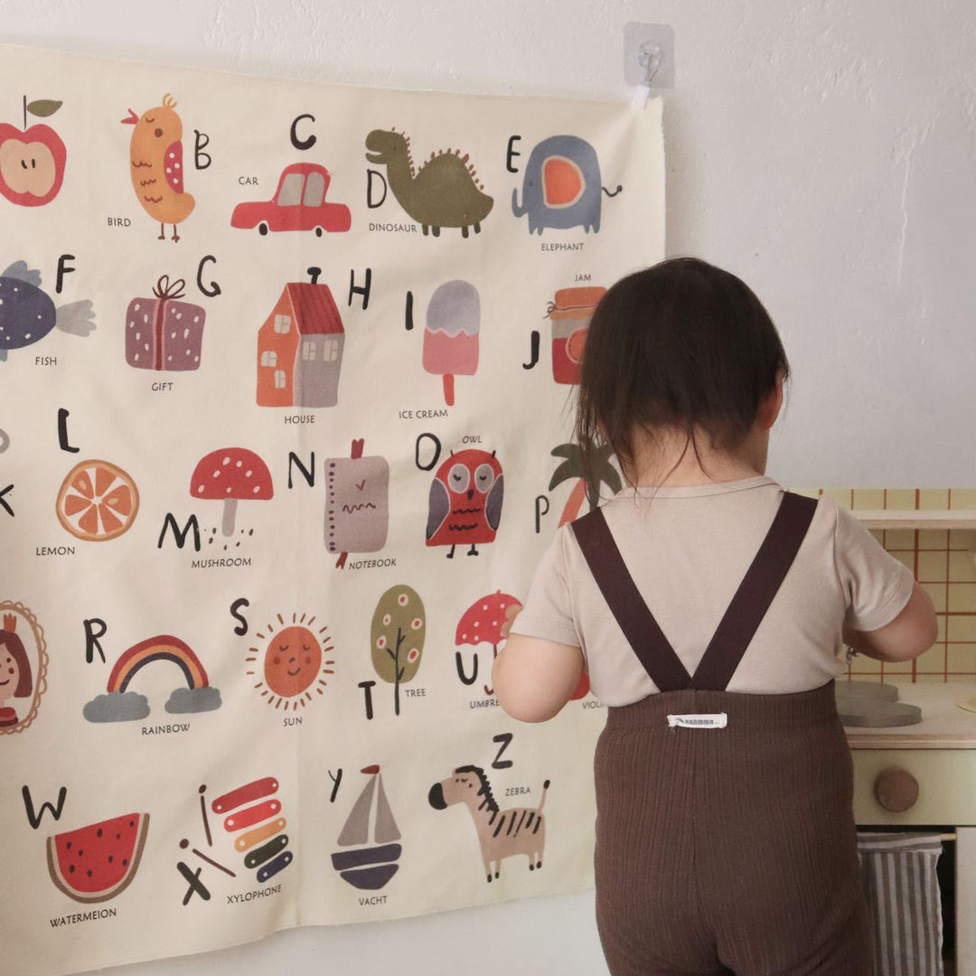 Retro Boho Rainbow Cotton Wall Tapestry with Sun Motif