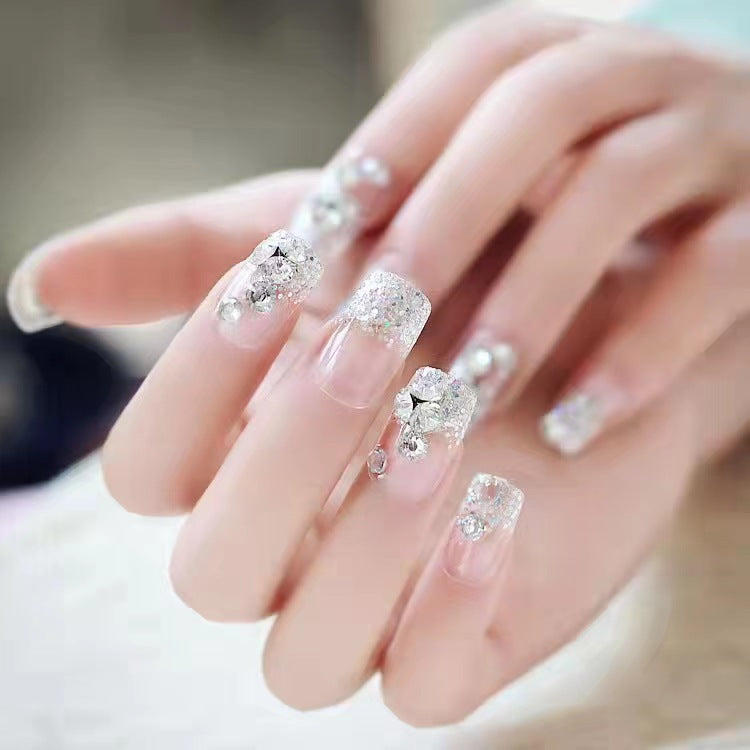 Glamorous Rhinestone-Embellished Press-On Nail Tips