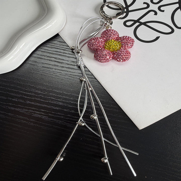 Rhinestone Flower Charm Keychain Kalsten