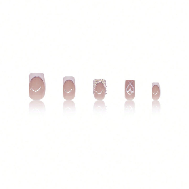 Decorative Rhinestone and Heart Design Press-On Nails Kalsten