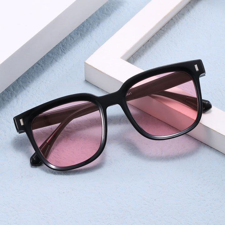 Women Fashionable Square Sunglasses with Transparent Frame Kalsten