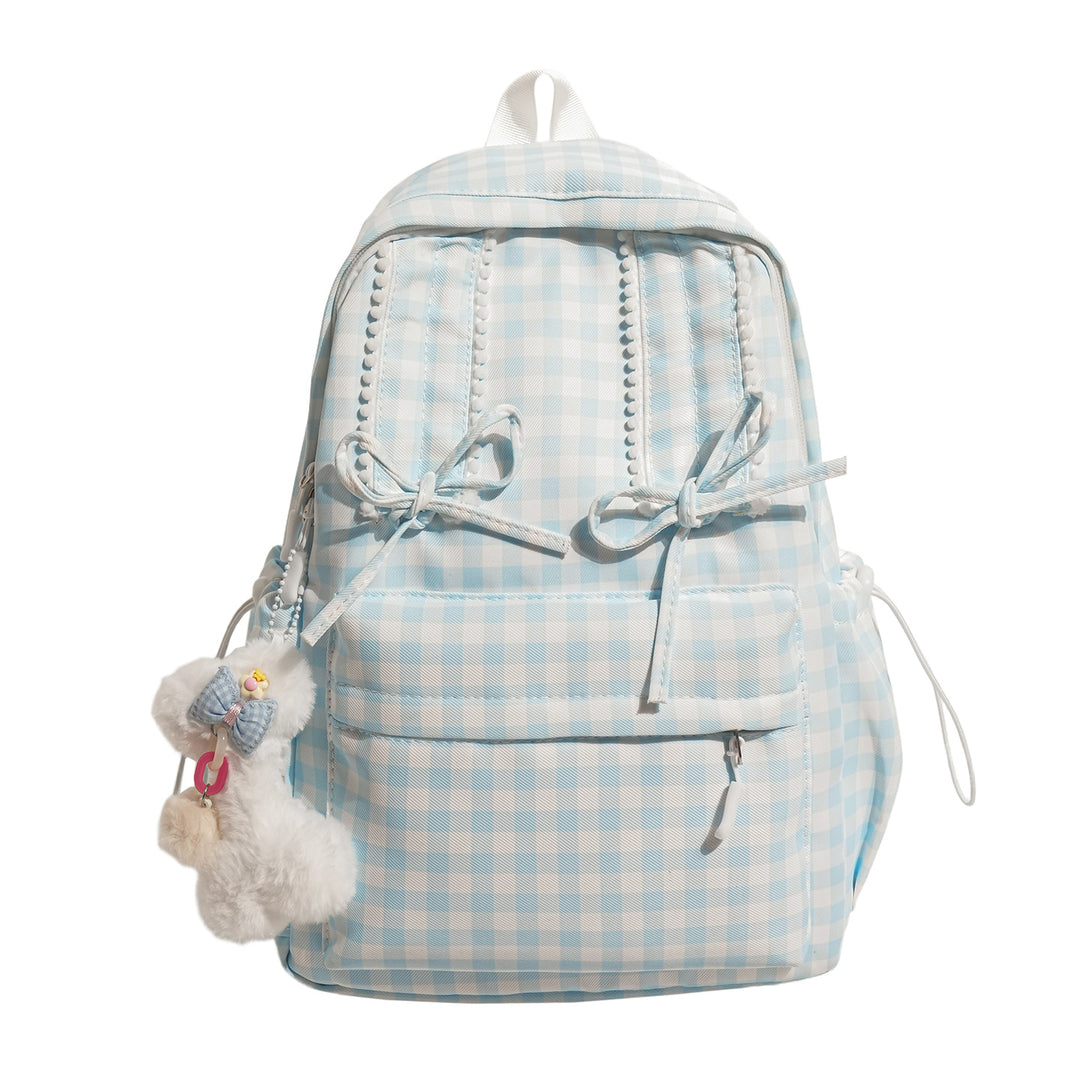 Stylish Gingham Print School Backpack Kalsten