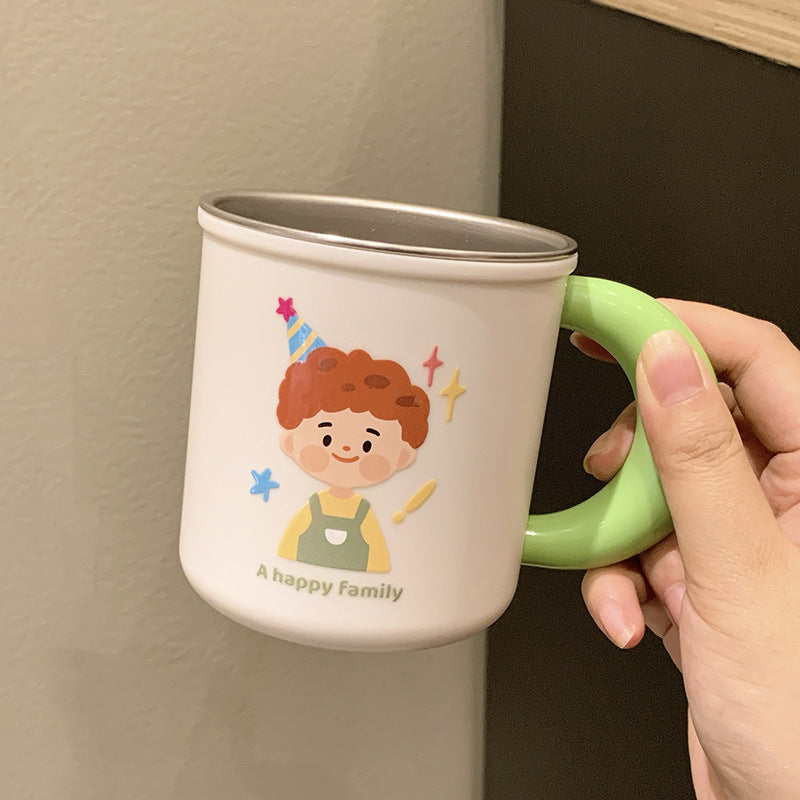 Stainless steel ceramic mug with cheerful family motif Kalsten