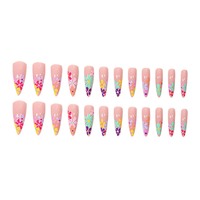 Artistic Floral Nail Art Extensions Kalsten