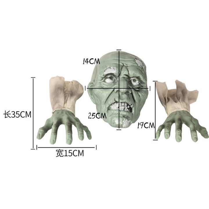 Zombie-Themed Realistic Hanging Head Decoration Kalsten