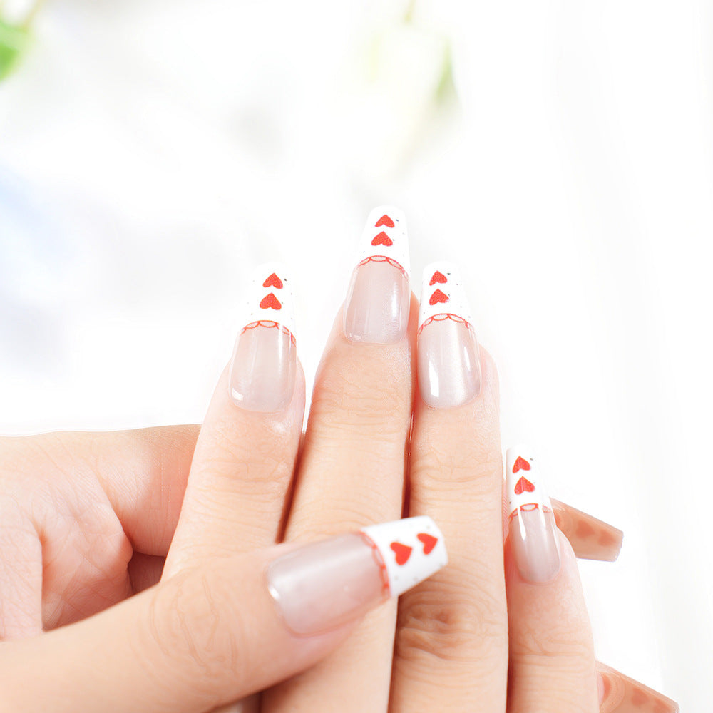 Romantic Heart-Themed Press-On Nail Set Kalsten