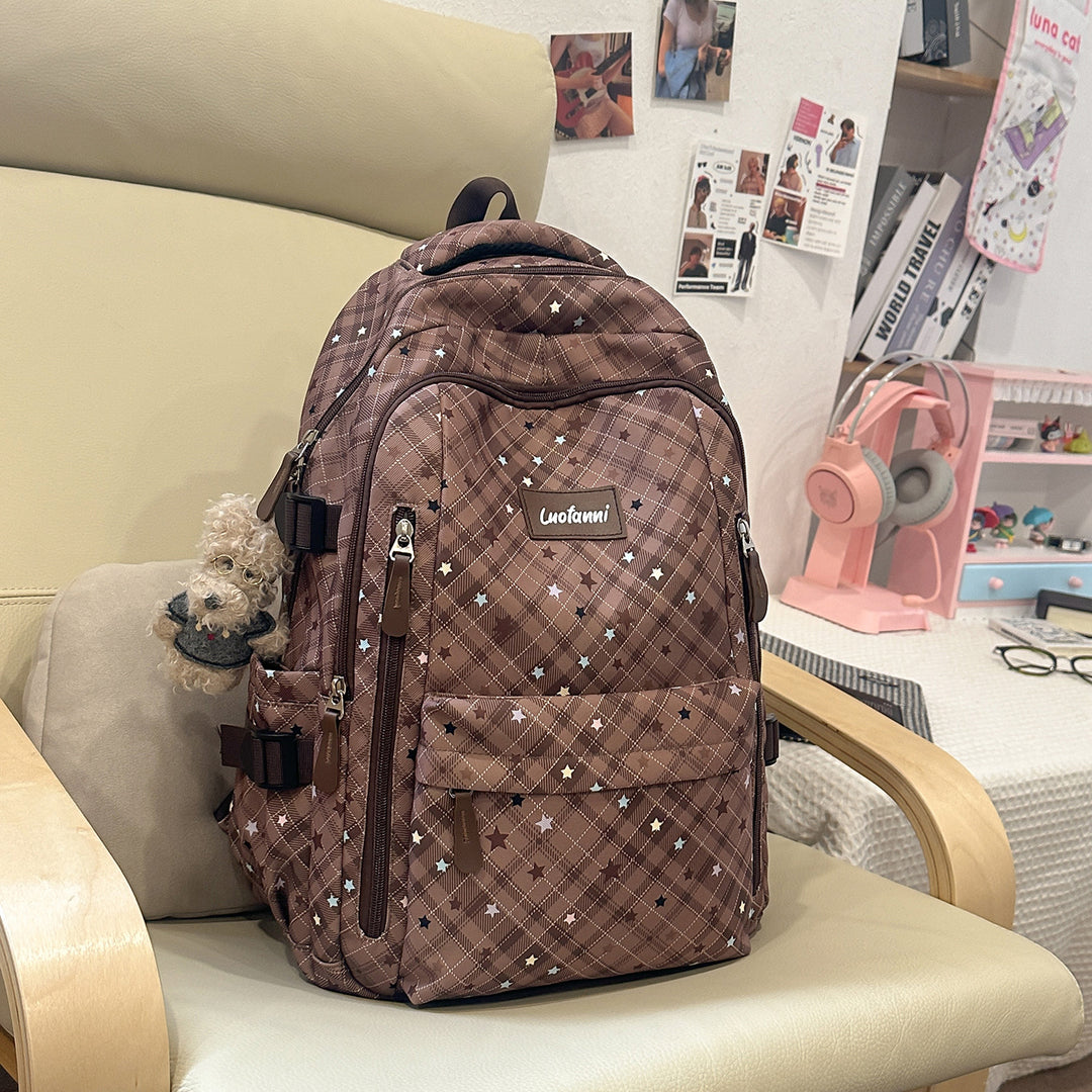 Stylish Plaid Design School Backpack Kalsten