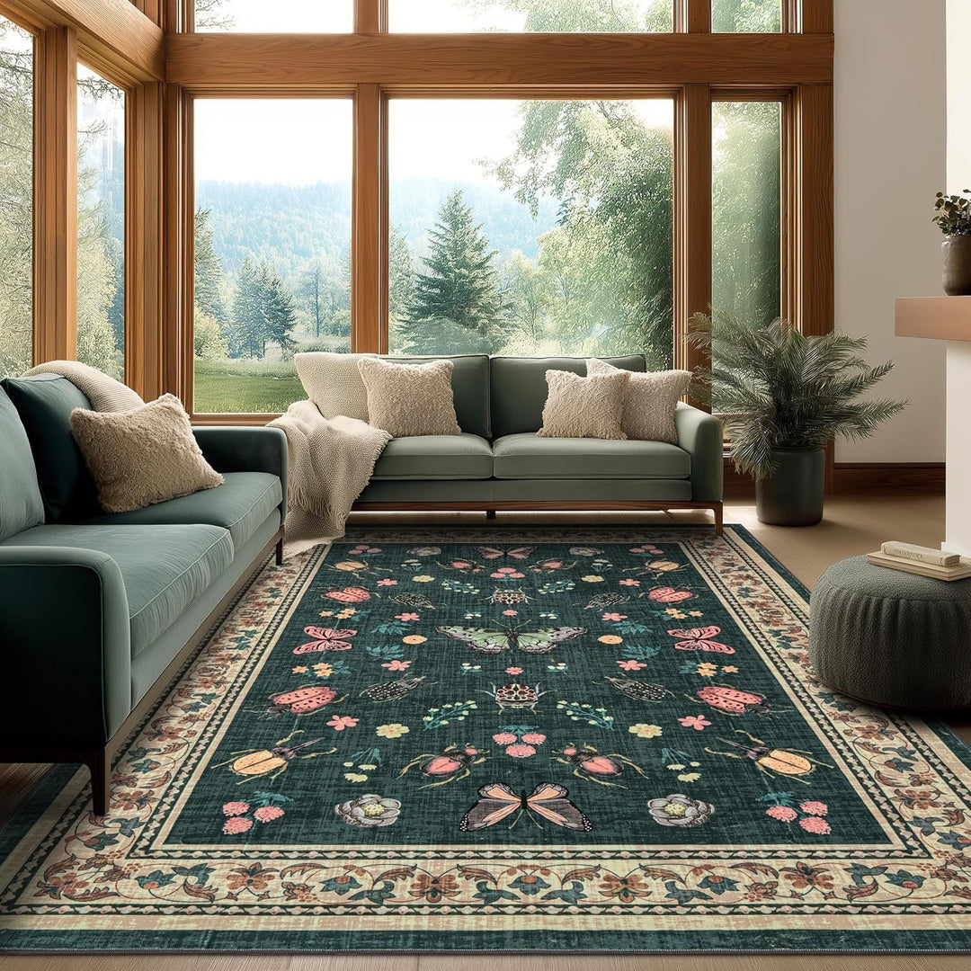 Decorative Floral Pattern Area Rug Kalsten