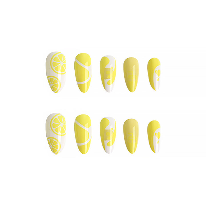 Artificial nails with fruity lime motif Kalsten