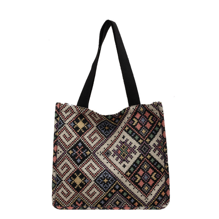 Handcrafted Geometric Patterned Tote Bag