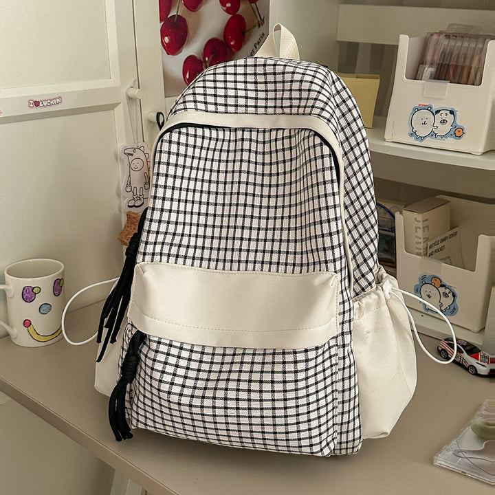 Textured Casual Backpack with Charm Kalsten