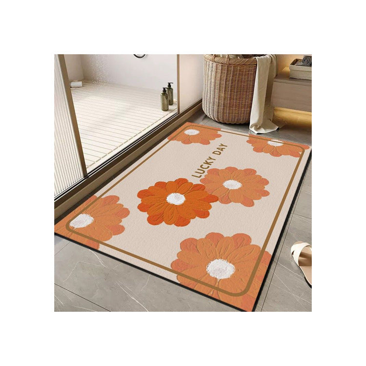 Cheerful Floral Message Bath Mat Kalsten