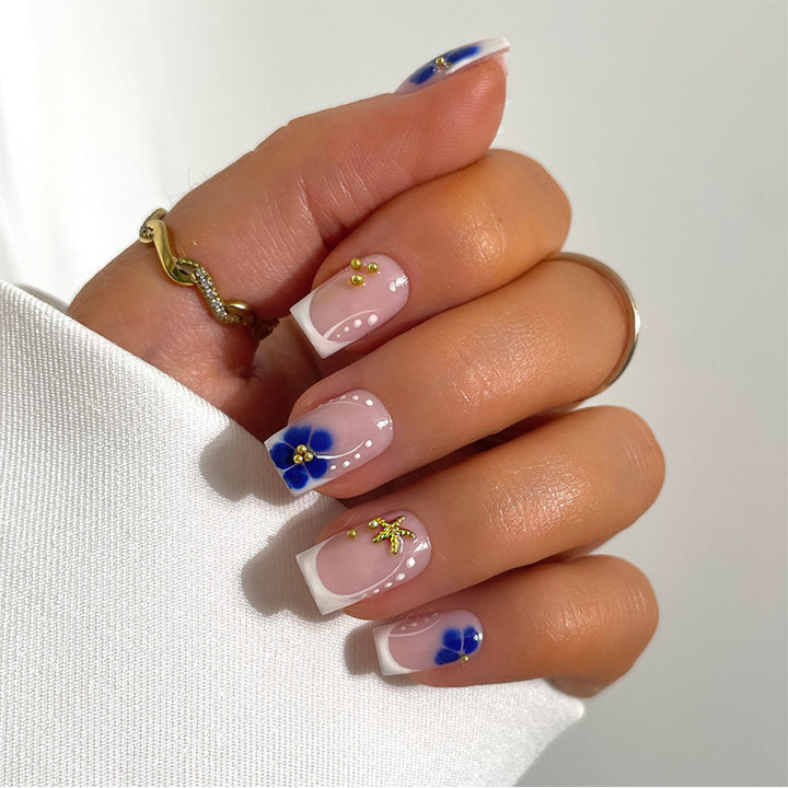 Artistic Floral Press-On Nail Art Kalsten