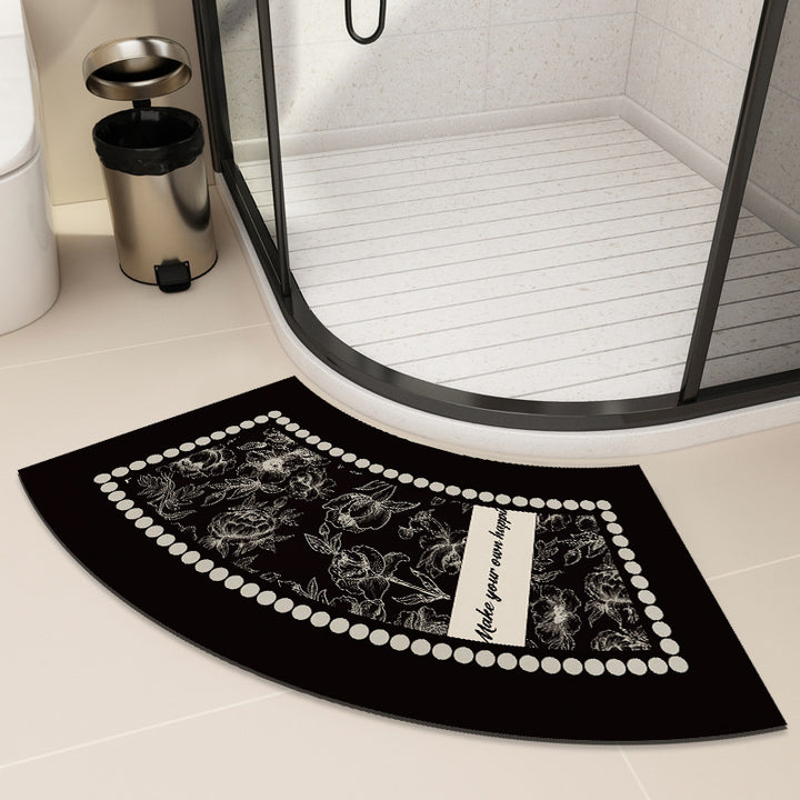 Curved Water-Absorbent Bathroom Mat