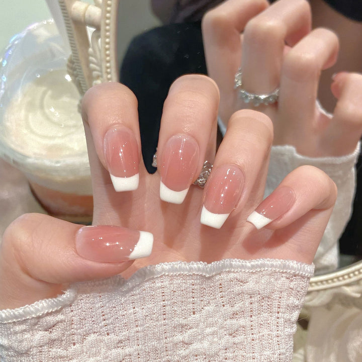 Elegant French Tip Press-On Nail Design Kalsten