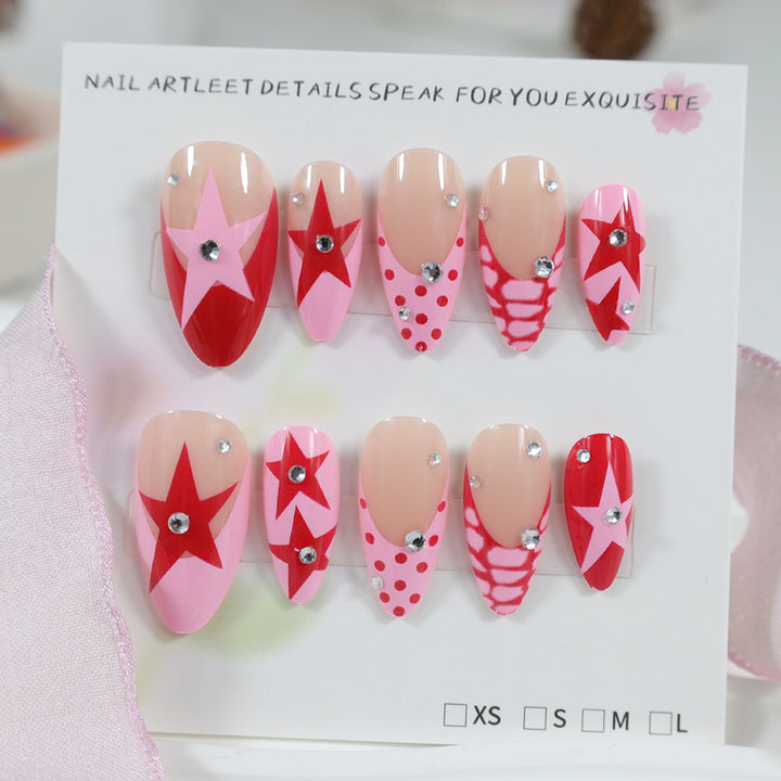 Nail art set with creative star and heart designs Kalsten