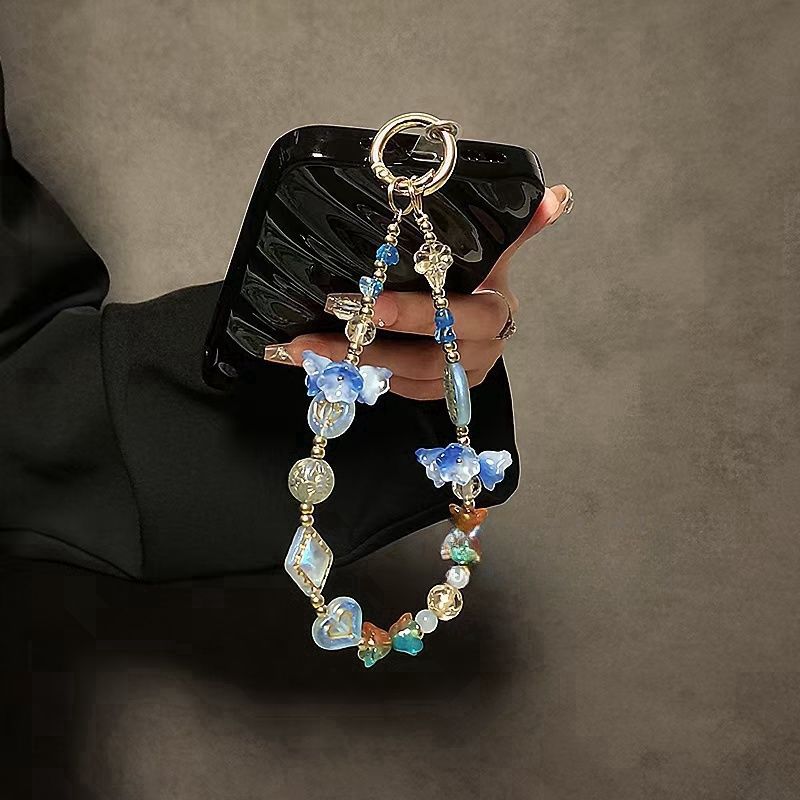 Decorative Flower-Themed Beaded Keychain Kalsten