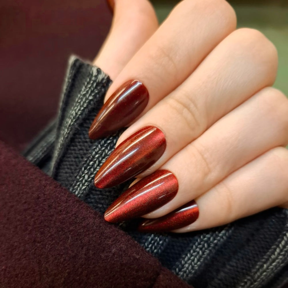 Premium Glossy Cat-Eye Press-On Nails Kalsten