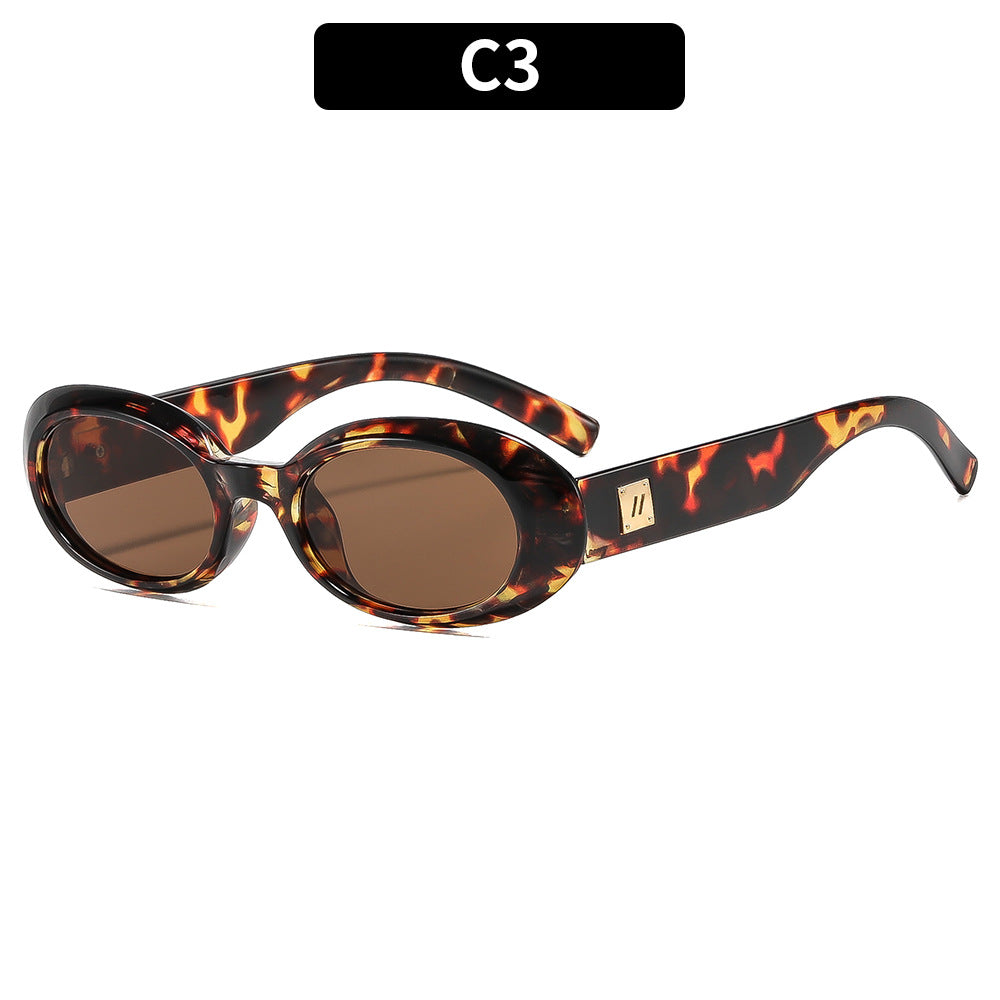 Elegant Retro Oval Frame Sunglasses