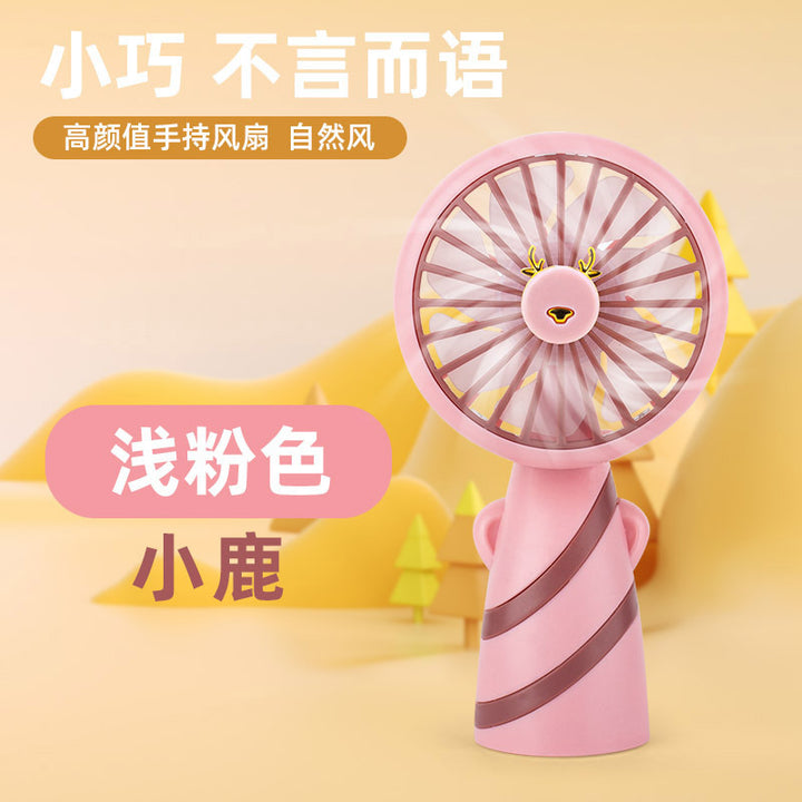 Women's Portable Handheld Fan with Ergonomic Grip and Cute Animal Design Kalsten