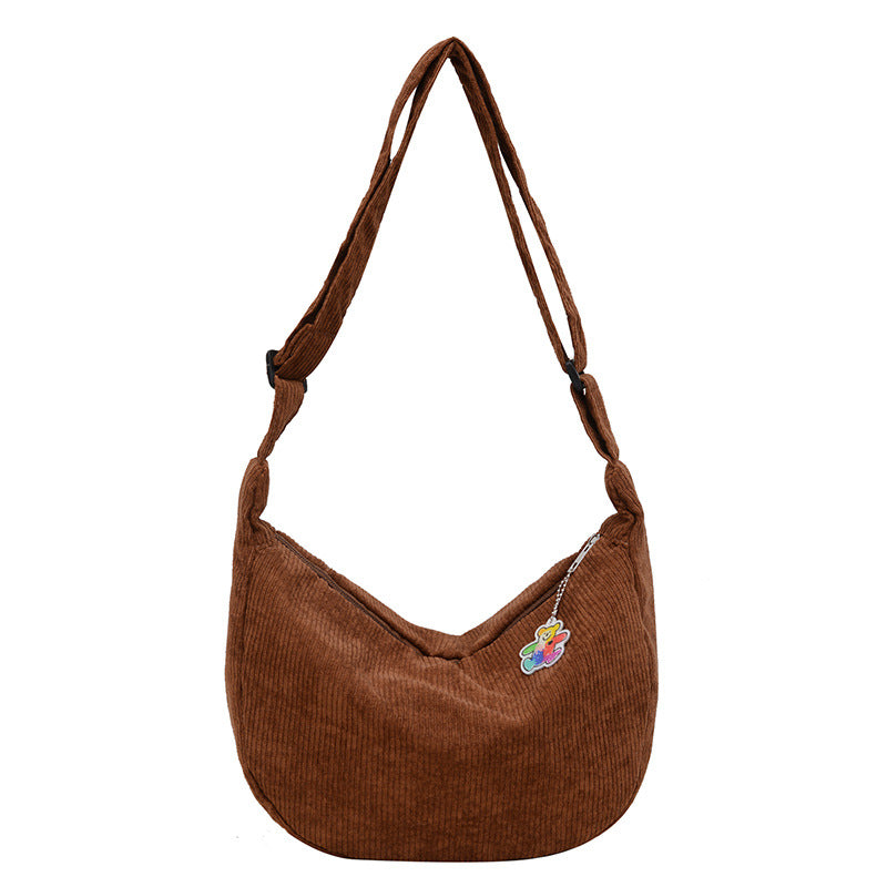 Casual Corduroy Shoulder Bag