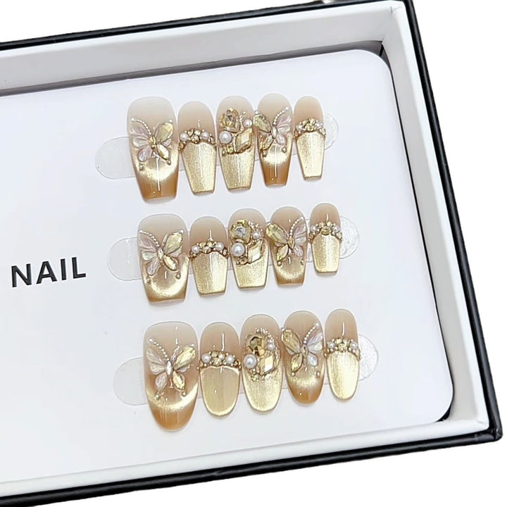 Ornate Butterfly Decorated Press-On Nail Set Kalsten