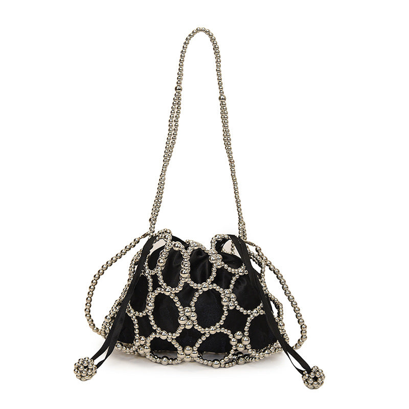 Beaded Drawstring Evening Purse