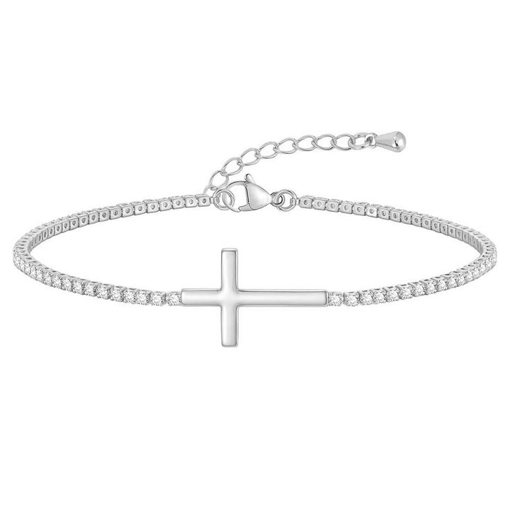 Crystal-Embellished Cross Charm Bracelet Kalsten