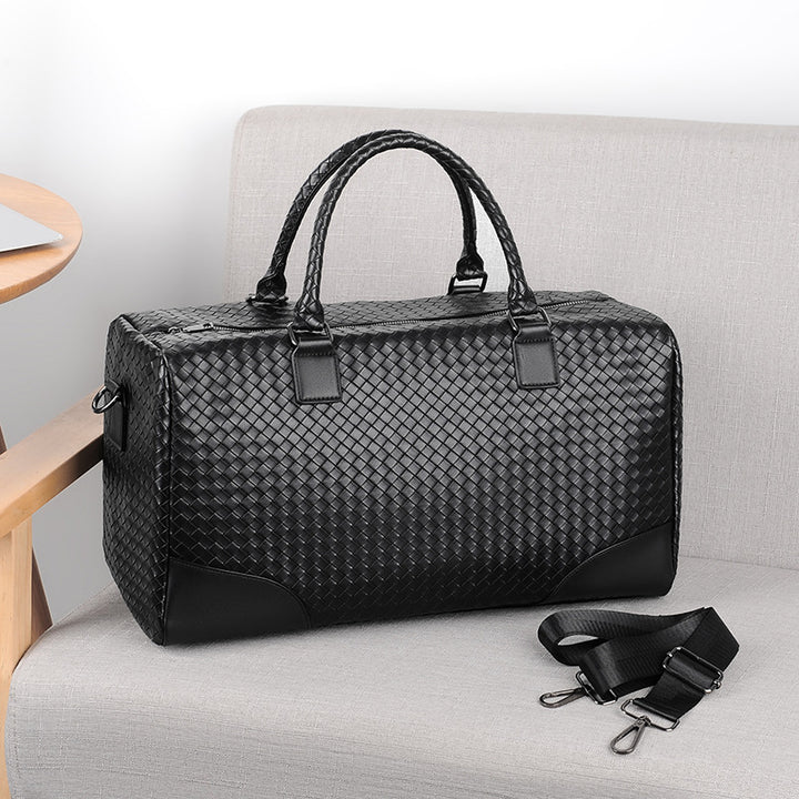 Woven Leather Travel Duffel Kalsten