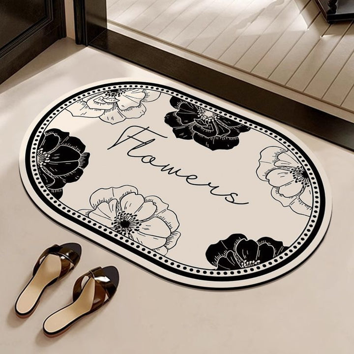 Decorative Flower-Themed Entrance Mat