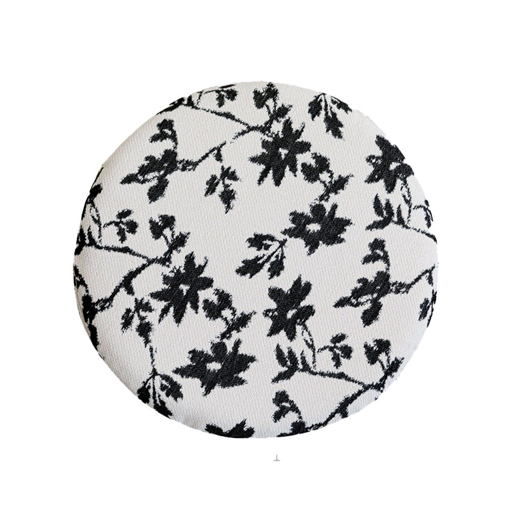 Round seat cushion with quilted padding, floral jacquard cover and anti-slip backing Kalsten