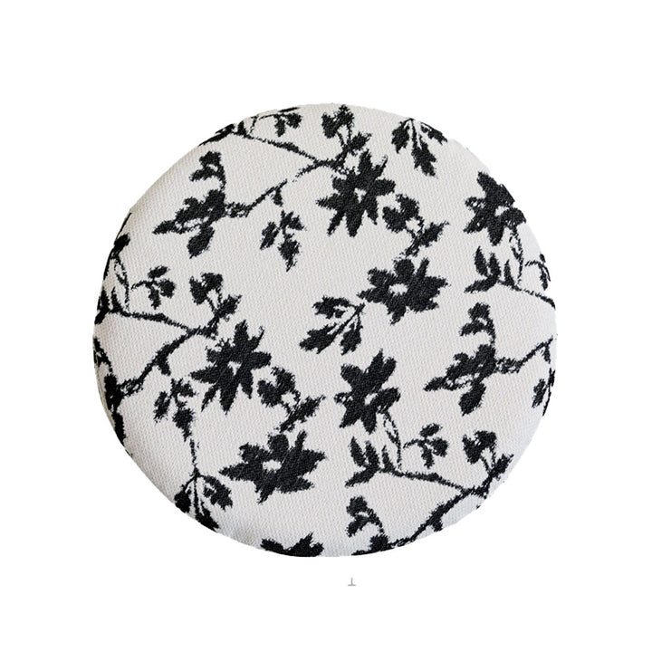 Round seat cushion with quilted padding, floral jacquard cover and anti-slip backing Kalsten