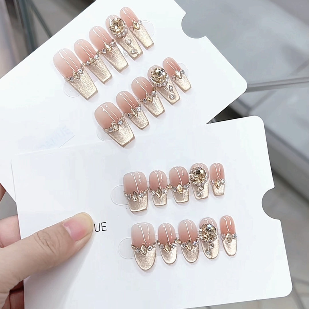 Luxurious Jewel-Embellished Press-On Nail Set Kalsten