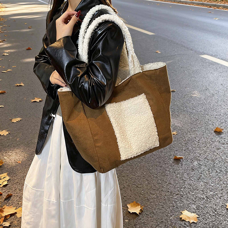 Cozy Sherpa Lined Tote Bag Kalsten