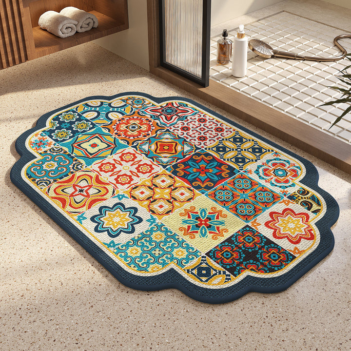 Vintage-inspired Pattern Bath Mat