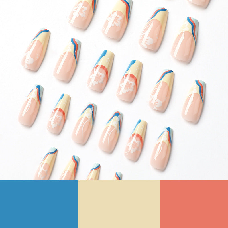 Artistic nail art with floral accents and creative color layers Kalsten