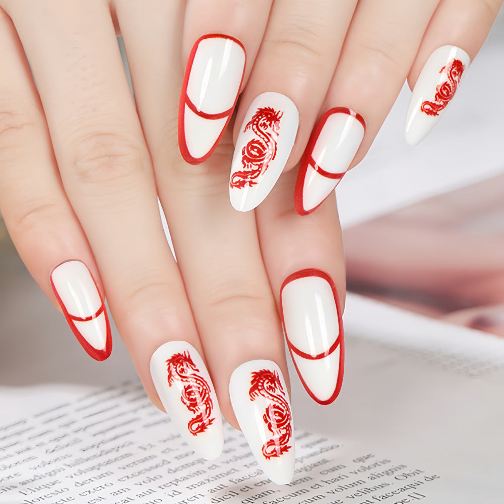 Artistic nails with dragon motif Kalsten