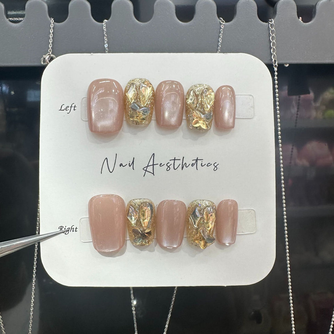 Artistic Rhinestone Press-On Nails Kalsten