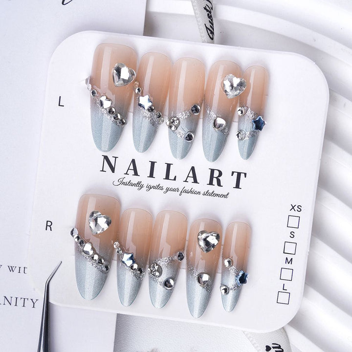 Artistic Press-On Nail Set with Cute Character Designs Kalsten