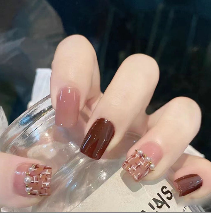 Decorative Nail Art with Pearl Accents