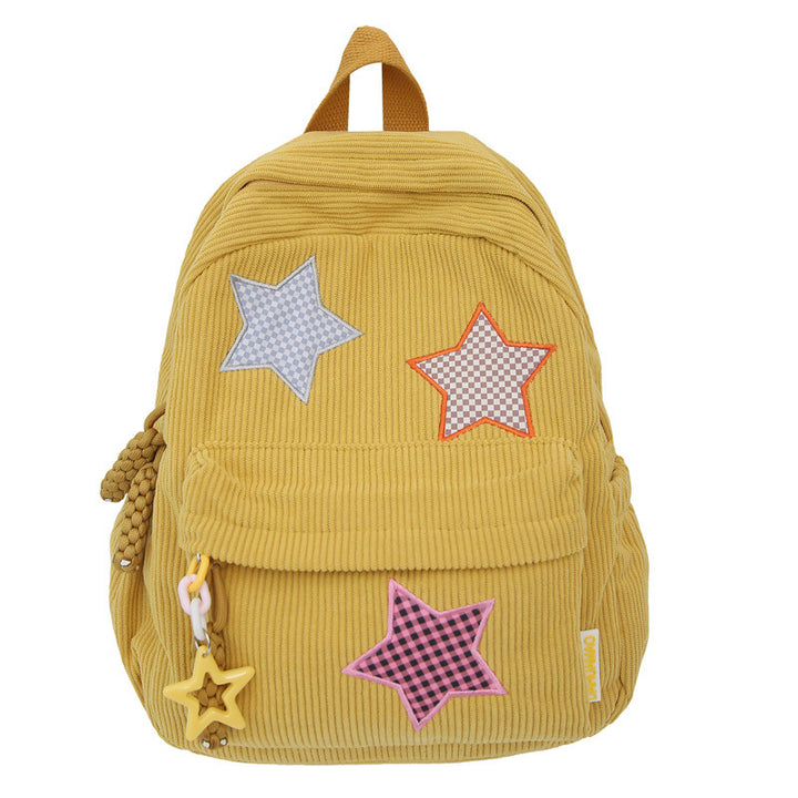 Corduroy Star-Embellished Backpack