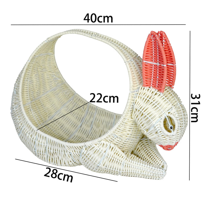 Decorative Rabbit-Shaped Wicker Basket Kalsten