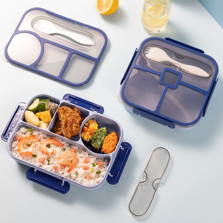 Multi-Compartment Insulated Food Container with Utensil Set