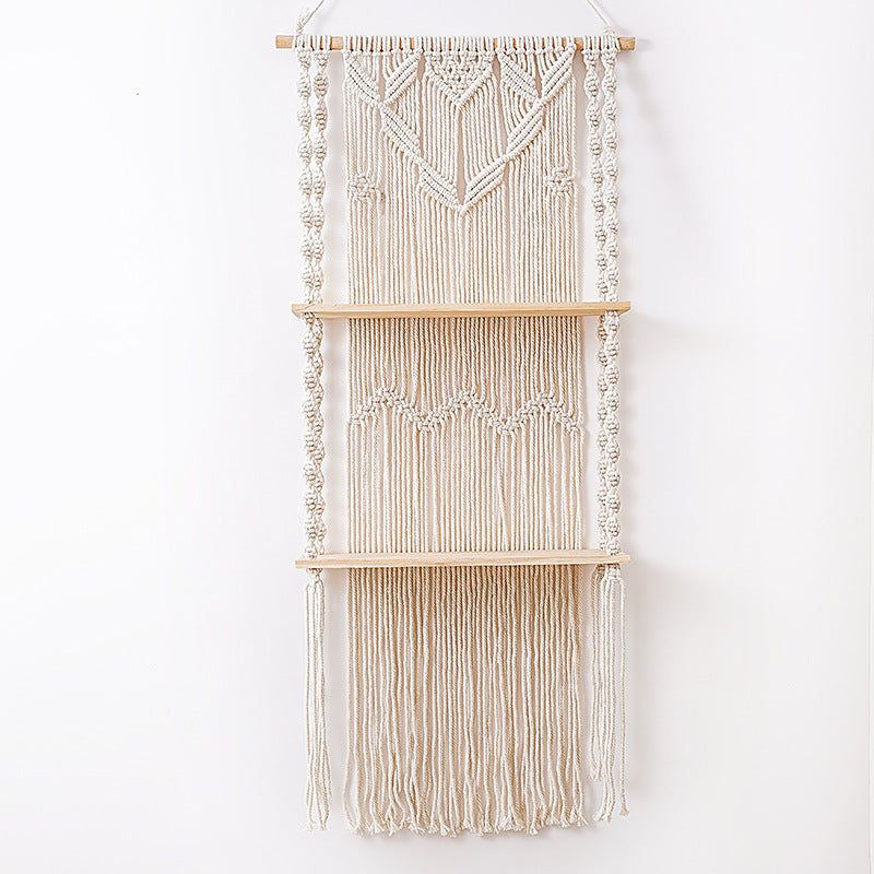 Macrame Wall Organizer with Shelves Kalsten